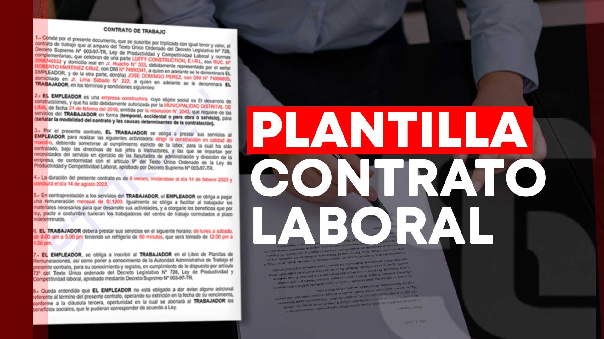 PLANILLAS Y CONTRATOS DE TRABAJO